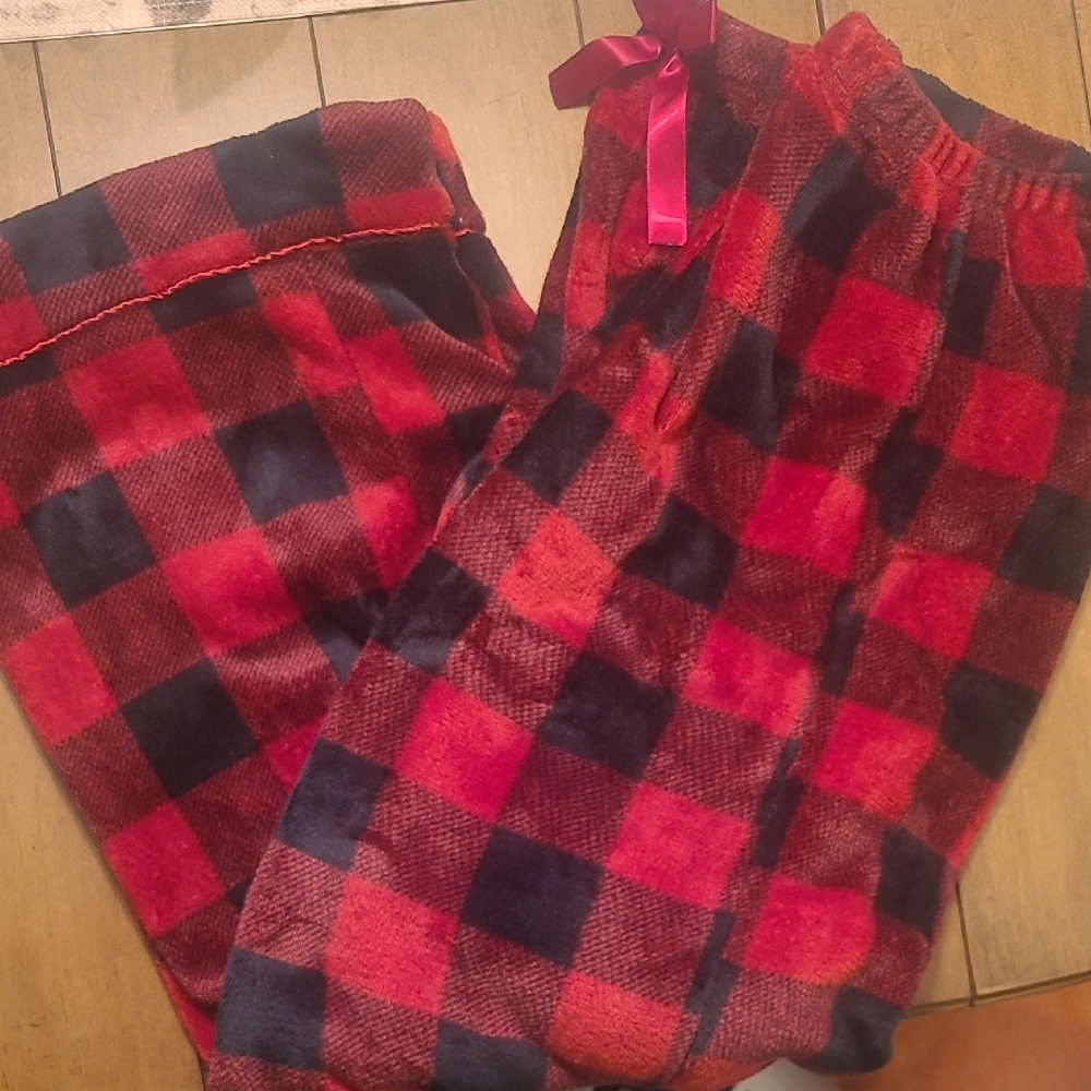 Plaid Red and Black Womens Pajamas Pants